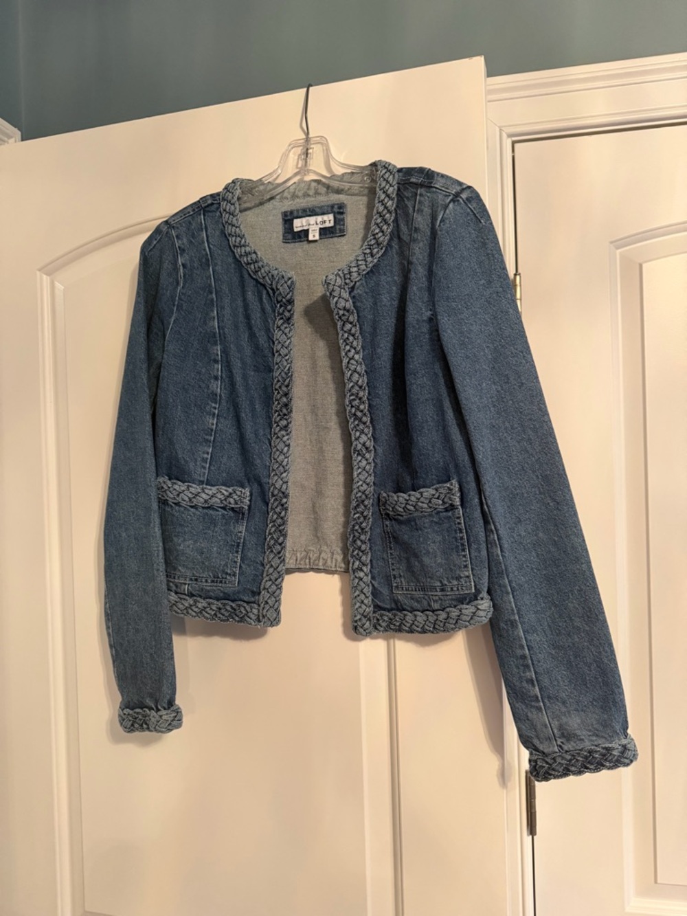 LOFT Light Blue Braided Denim Jacket